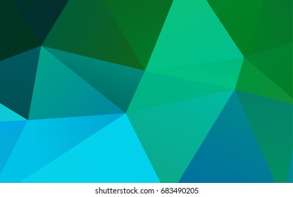 Light Blue, Green vector abstract mosaic template. Geometric illustration in Origami style with gradient.  Brand-new design for your business.