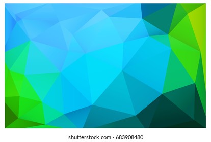 Light Blue, Green vector abstract textured polygonal background. Blurry triangle design. Pattern can be used for background.