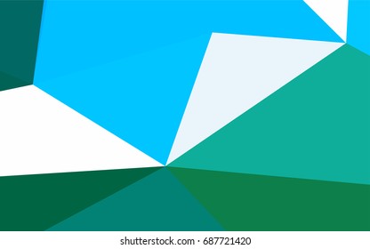 Light Blue, Green vector abstract colorful background, which consist of triangles. Pattern with colored triangles on white background.
