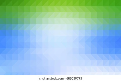 Light Blue, Green vector abstract mosaic pattern. Creative geometric illustration in Origami style with gradient. The best triangular design for your business.