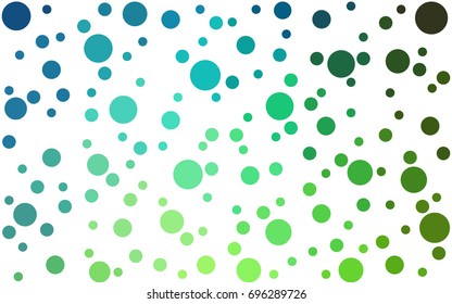Light Blue, Green vector abstract pattern with circles. Geometry template for your business design. Background with colored spheres.