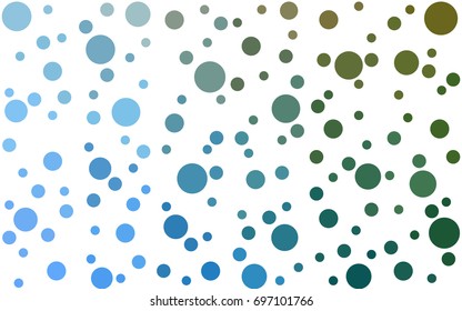 Light Blue, Green vector abstract pattern with circles. Geometry template for your business design. Background with colored spheres.