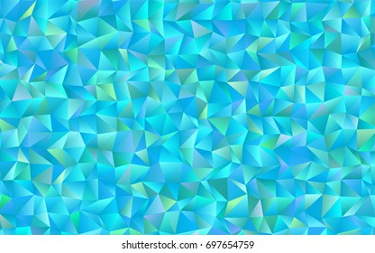 Light Blue, Green vector abstract mosaic template. Creative illustration in halftone style with gradient. A completely new template for your business design.
