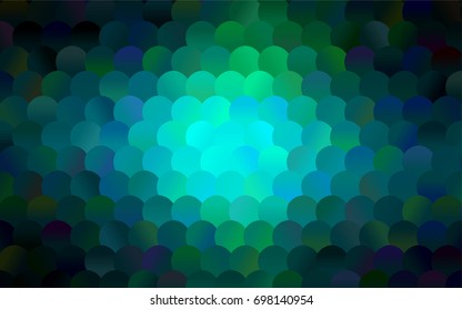 Light Blue, Green vector abstract pattern with circles. Geometry template for your business design. Background with colored spheres.