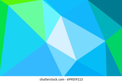 Light Blue, Green vector abstract textured polygonal background. Blurry triangle design. Pattern can be used for background.