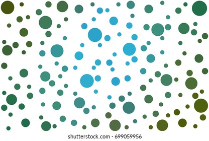 Light Blue, Green vector abstract pattern with circles. Geometry template for your business design. Background with colored spheres.