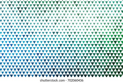 Light Blue, Green vector abstract colorful background, which consist of triangles. Pattern with colored triangles on white background.