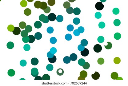 Light Blue, Green vector abstract pattern with circles. Geometry template for your business design. Background with colored spheres.