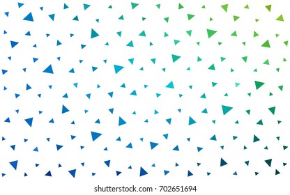 Light Blue, Green vector abstract colorful background, which consist of triangles. Pattern with colored triangles on white background.