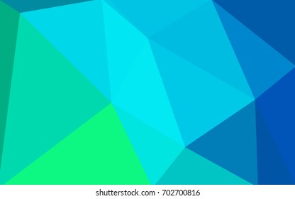 Light Blue, Green vector abstract textured polygonal background. Blurry triangle design. Pattern can be used for background.