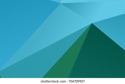 Light Blue, Green vector abstract polygonal template. Triangular geometric sample with gradient.  The completely new template can be used for your brand book.