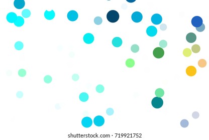 Light Blue, Green vector abstract pattern with circles. Geometry template for your business design. Background with colored spheres.