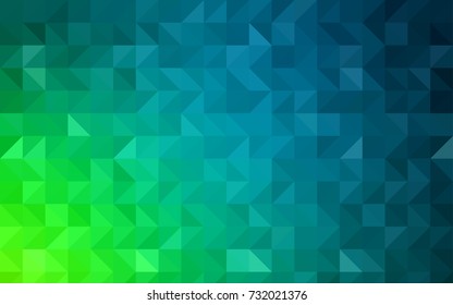 Light Blue, Green vector abstract mosaic pattern. An elegant bright illustration with gradient. The best triangular design for your business.