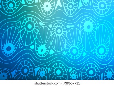 Light Blue, Green vector abstract doodle texture. Geometric doodle illustration in Origami style with gradient. The doodle design can be used for your web site.