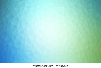 Light Blue, Green vector abstract textured polygonal background. Blurry triangle design. Pattern can be used for background.
