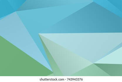 Light Blue, Green vector abstract mosaic background. Triangular geometric sample with gradient.  The textured pattern can be used for background.