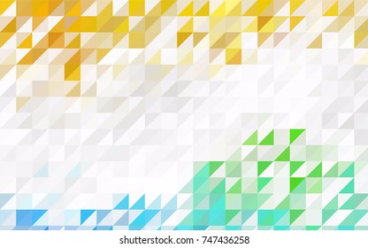 Light Blue, Green vector abstract colorful background, which consist of triangles. Pattern with colored triangles on white background.