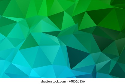 Light Blue, Green vector abstract polygonal pattern. Triangular geometric sample with gradient.  The textured pattern can be used for background.