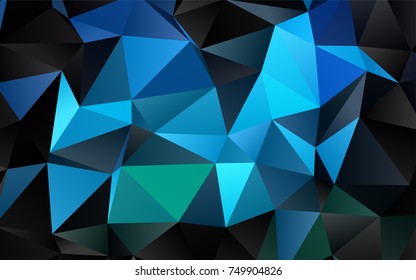 Light Blue, Green vector abstract mosaic template. Shining illustration, which consist of triangles. A new texture for your design.