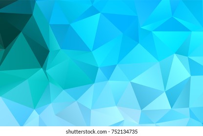 Light Blue, Green vector abstract mosaic template. A sample with polygonal shapes. The elegant pattern can be used as part of a brand book.