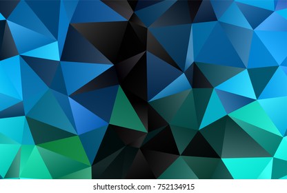 Light Blue, Green vector abstract mosaic background. Colorful abstract illustration with gradient. Triangular pattern for your business design.
