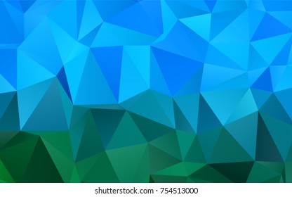 Light Blue, Green vector abstract polygonal background. A sample with polygonal shapes. Triangular pattern for your business design.