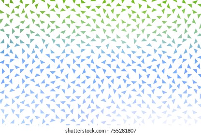 Light Blue, Green vector abstract colorful background, which consist of triangles. Pattern with colored triangles on white background.
