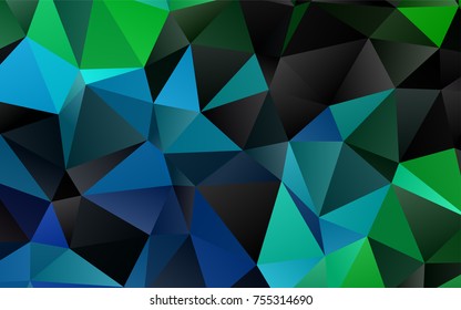 Light Blue, Green vector abstract mosaic template. Glitter abstract illustration with an elegant design. Brand-new design for your business.