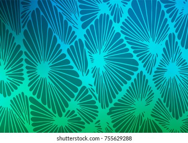 Light Blue, Green vector abstract doodle pattern. Blurred decorative design in Indian style with Zen tangles. Brand-new style for your business design.