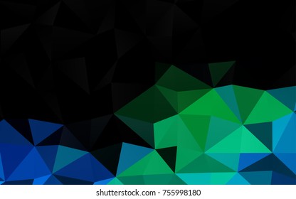 Light Blue, Green vector abstract mosaic background. Creative illustration in halftone style with gradient. The best triangular design for your business.