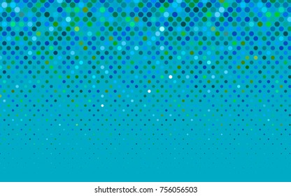 Light Blue, Green vector abstract pattern with circles. Geometry template for your business design. Background with colored spheres.