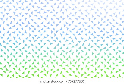 Light Blue, Green vector abstract colorful background, which consist of triangles. Pattern with colored triangles on white background.