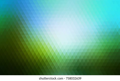 Light Blue, Green vector abstract mosaic pattern. Colorful abstract illustration with gradient. Triangular pattern for your business design.