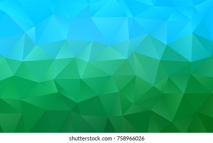 Light Blue, Green vector abstract mosaic template. Glitter abstract illustration with an elegant design. The best triangular design for your business.