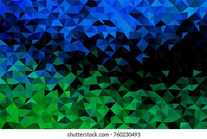 Light Blue, Green vector abstract mosaic pattern. A sample with polygonal shapes. The textured pattern can be used for background.