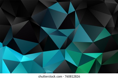Light Blue, Green vector abstract mosaic background. Shining illustration, which consist of triangles. Brand-new design for your business.