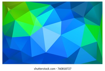 Light Blue, Green vector abstract textured polygonal background. Blurry triangle design. Pattern can be used for background.