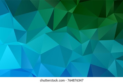 Light Blue, Green vector abstract mosaic pattern. Geometric illustration in Origami style with gradient.  Brand-new design for your business.