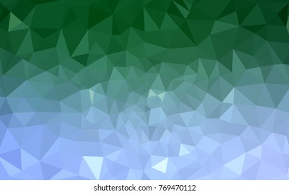 Light Blue, Green vector abstract textured polygonal background. Blurry triangle design. Pattern can be used for background.