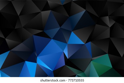 Light Blue, Green vector abstract mosaic pattern. Colorful abstract illustration with gradient. The polygonal design can be used for your web site.
