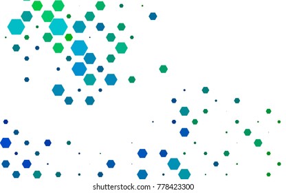 Light Blue, Green vector abstract textured polygonal background. Brand-new blurry hexagonal design. Pattern can be used for background.