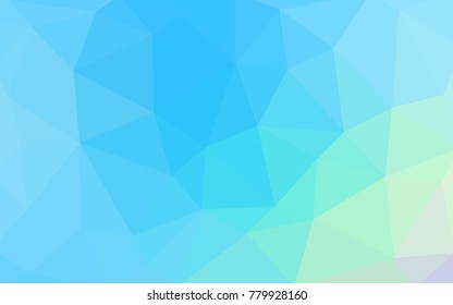 Light Blue, Green vector abstract textured polygonal background. Blurry triangle design. Pattern can be used for background.