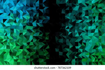 Light BLUE green vector abstract polygonal background. A completely new color illustration in a vague style. A completely new design for your business.