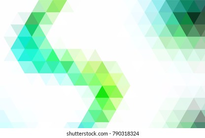 Light Blue, Green vector abstract polygonal pattern. Shining illustration, which consist of triangles. Brand-new design for your business.