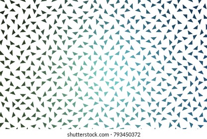 Light Blue, Green vector abstract colorful background, which consist of triangles. Pattern with colored triangles on white background.