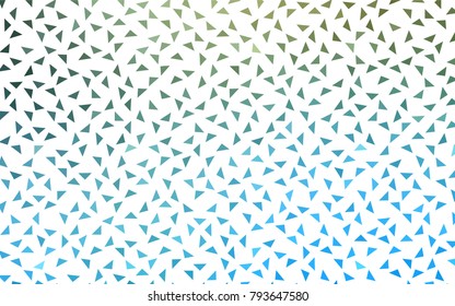 Light Blue, Green vector abstract colorful background, which consist of triangles. Pattern with colored triangles on white background.