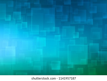 Light Blue, Green vector backdrop with rectangles, squares. Beautiful illustration with rectangles and squares. The template can be used as a background.