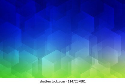 Light Blue, Green vector backdrop with hexagons. White background with colorful hexagons. New template for your brand book.