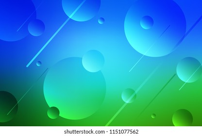 Light Blue, Green vector backdrop with dots. Blurred decorative design in abstract style with bubbles. Pattern can be used for beautiful websites.