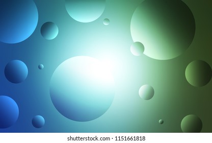 Light Blue, Green vector backdrop with dots. Abstract illustration with colored bubbles in nature style. Pattern can be used for beautiful websites.